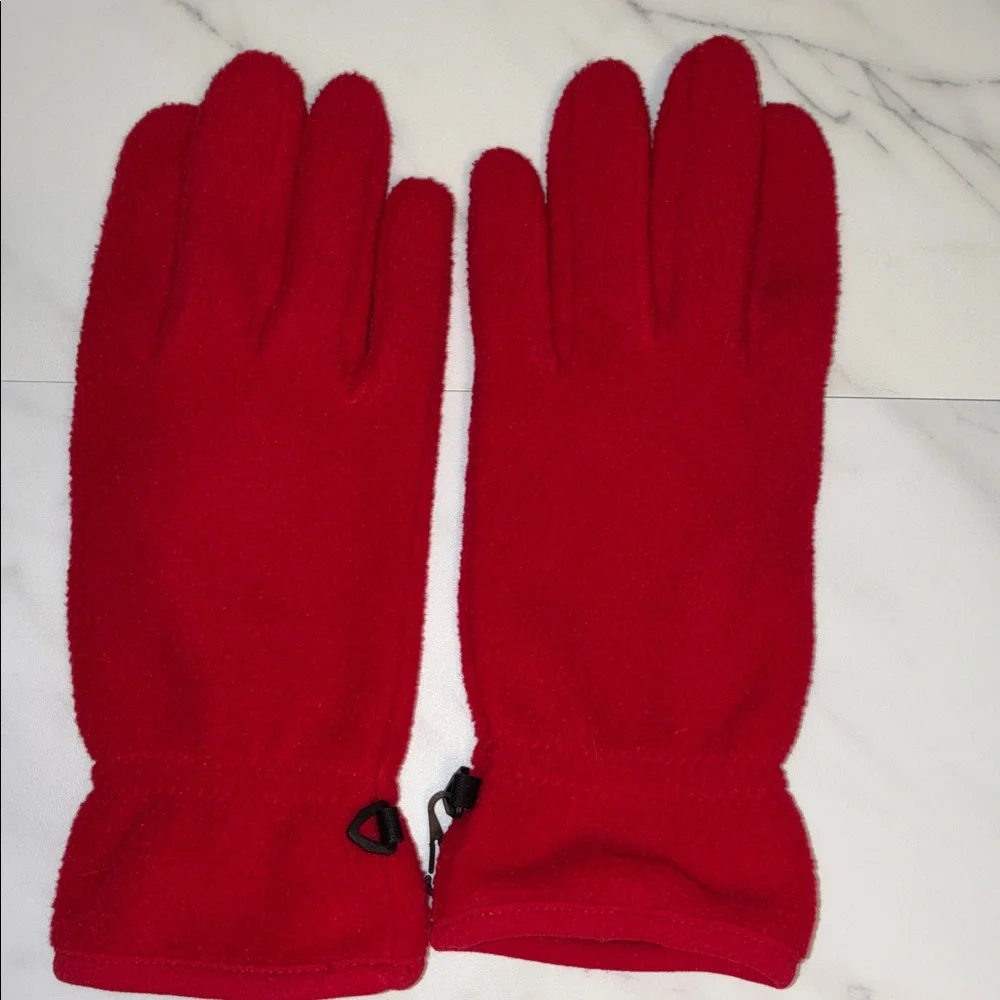 Lands' End Women's Red Fleece Gloves